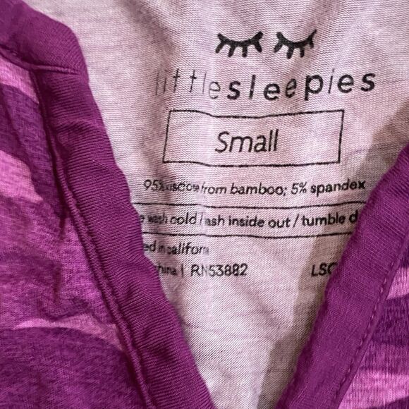 Little Sleepies Womens Pajama Set Top & Shorts Berry Camo Purple Size Small EUC - Picture 7 of 7